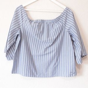 Tommy Hilfiger Blue Striped Off-Shoulder